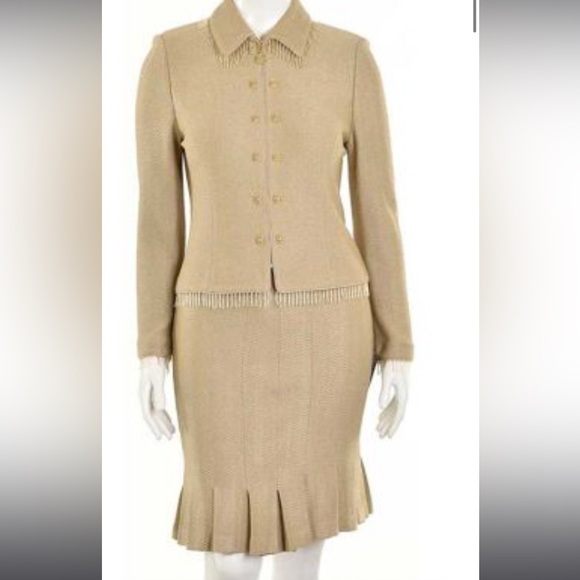 Rare St John by Saks Gold Skirt Size 10 15-16” waist - Picture 6 of 12